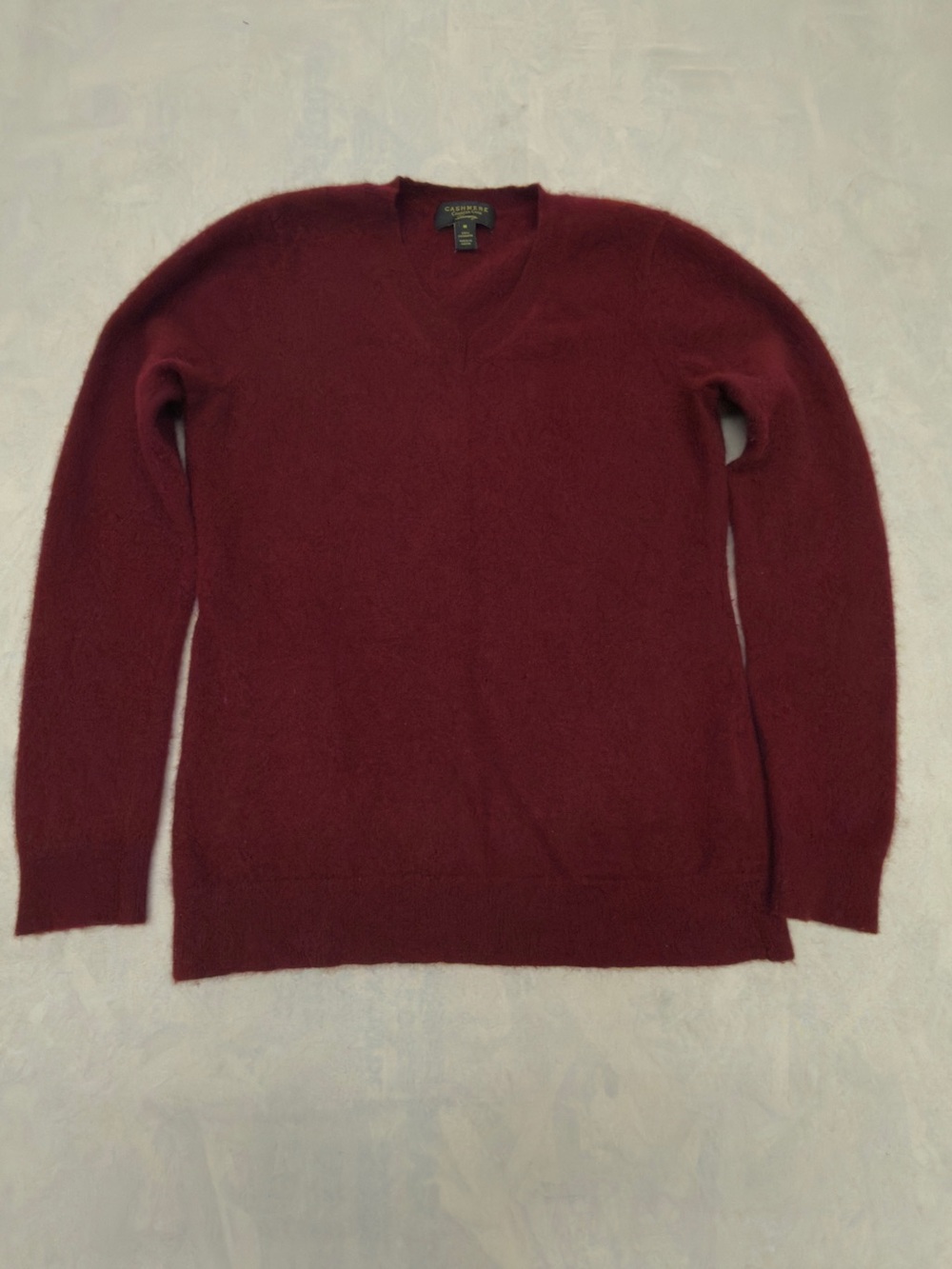 Charter Club Women 100% Cashmere V-Neck Sweater - Burgundy
